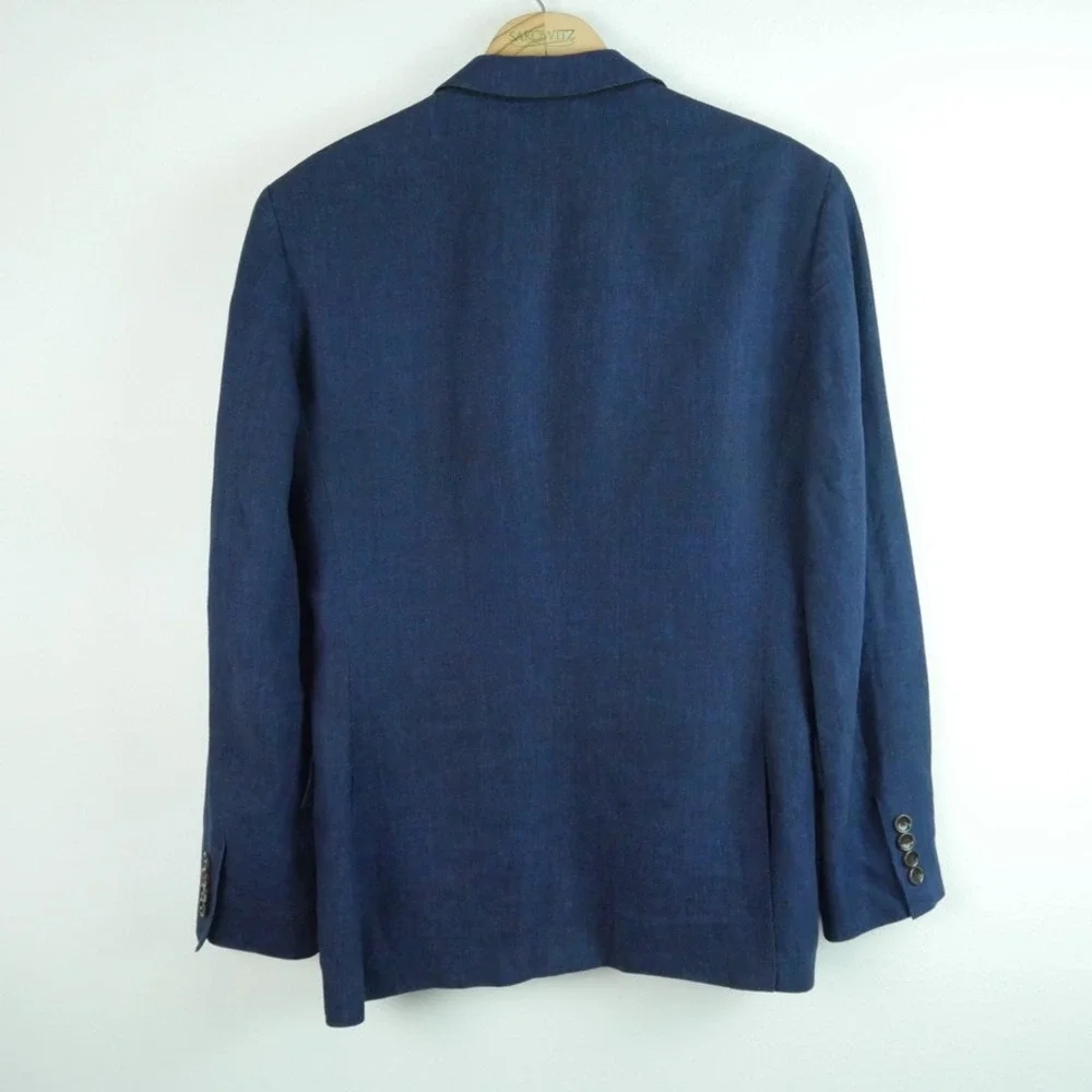 J.Crew Ludlow Suit Indigo Blue 100% Linen 34S Blazer 30x30 Pants Two Button